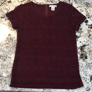 Liz Claiborne crochet lace top size S